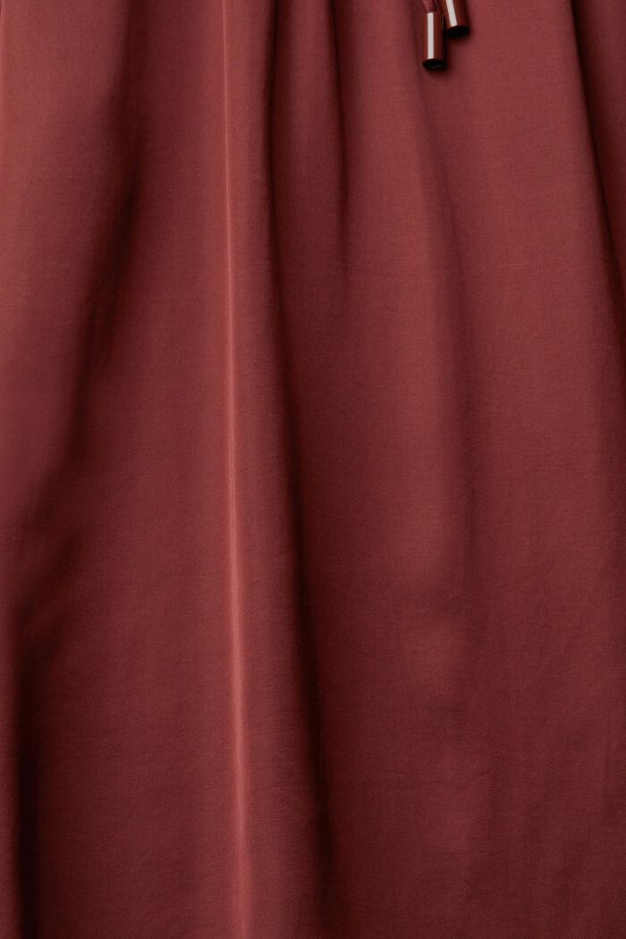 Satinbluse mit gekräuseltem Kragen, LENZING™ ECOVERO™, BORDEAUX RED, detail image number 1