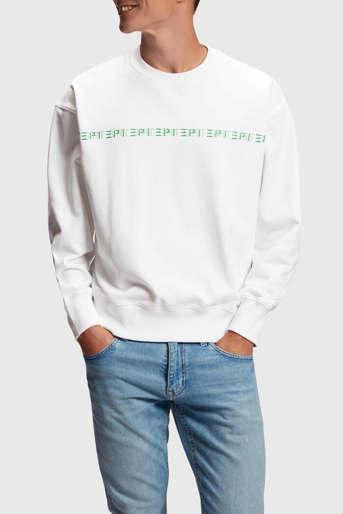 Geripptes Yagi Archive Sweatshirt mit Logo, WHITE, detail image number 0