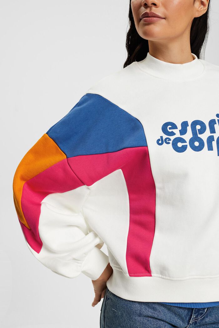 Colourblock-Sweatshirt mit Logo-Print, OFF WHITE, detail image number 2