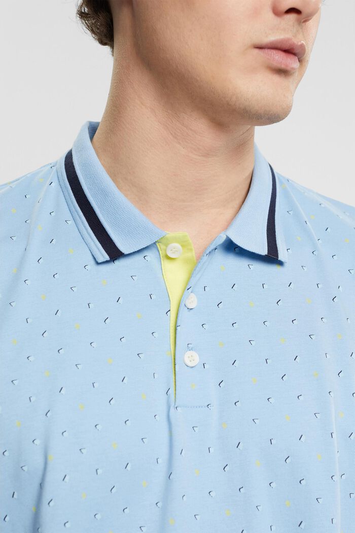 Poloshirt mit Allover-Muster, LIGHT AQUA BLUE, detail image number 2