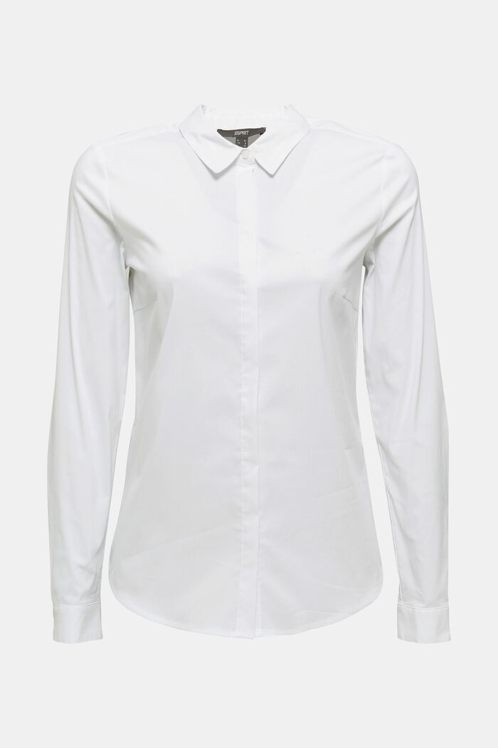Taillierte Stretch-Hemdbluse, WHITE, detail image number 6