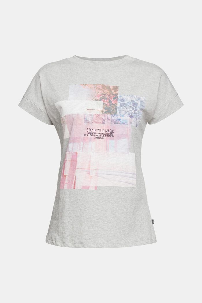 T-Shirt mit Print aus Bio-Baumwolle, MEDIUM GREY, overview