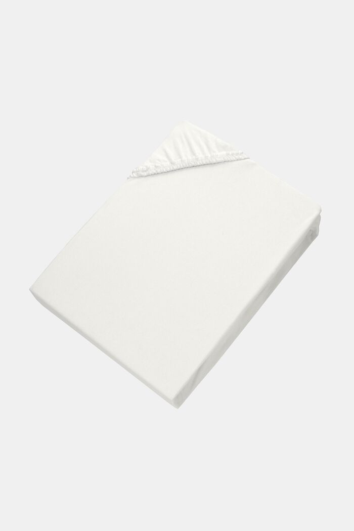 Bettlaken aus Single Jersey, WHITE, detail image number 0