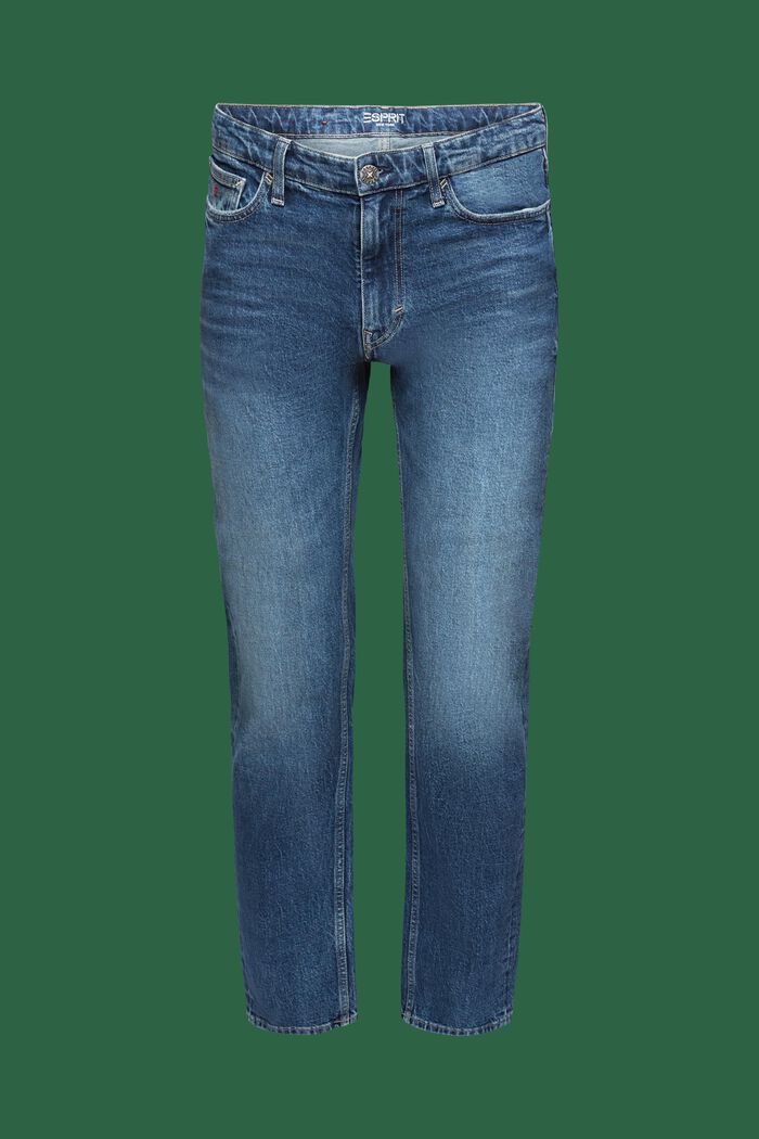 Gerade Jeans mit mittelhohem Bund, BLUE MEDIUM WASHED, detail image number 6