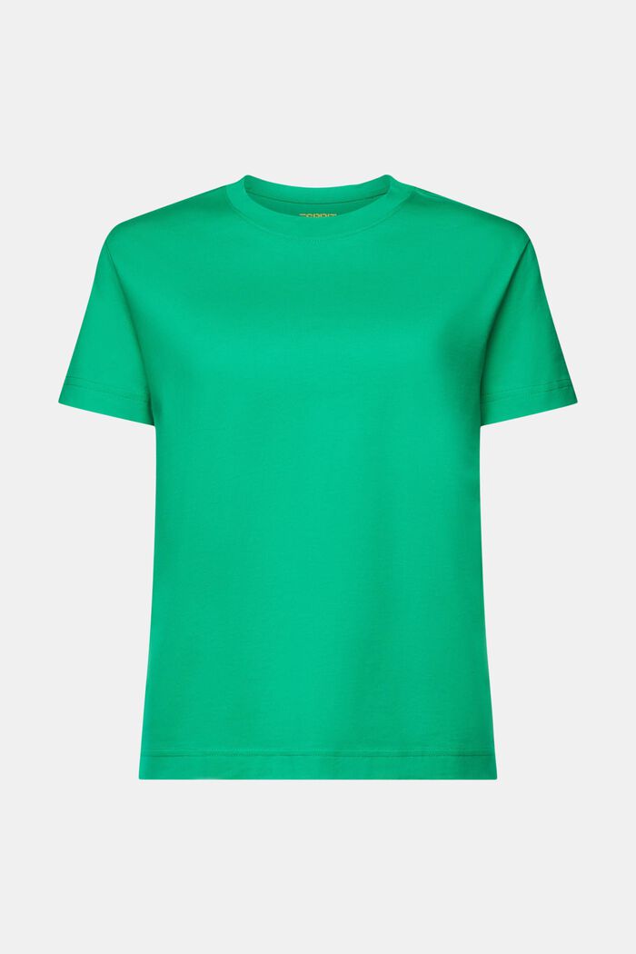 T-Shirt aus Pima-Baumwolle mit Rundhalsausschnitt, GREEN, detail image number 6