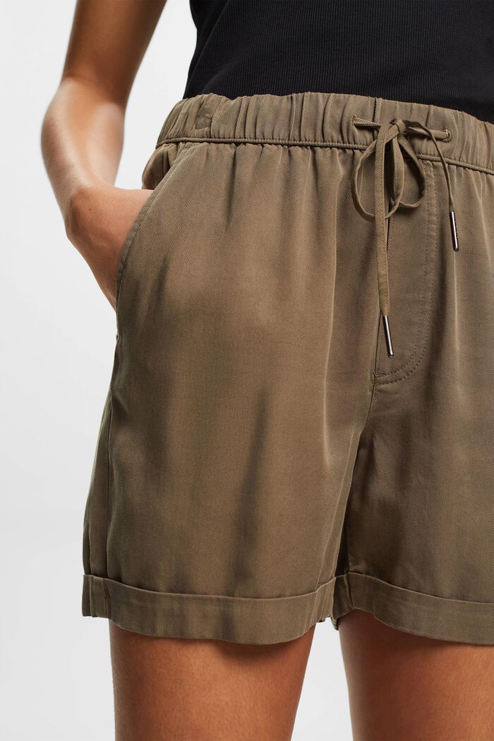 Shorts aus TENCEL™ mit Bindegürtel, KHAKI GREEN, detail image number 2