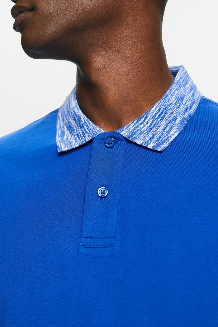 Poloshirt mit Space-Dye-Kragen, BRIGHT BLUE, detail image number 3
