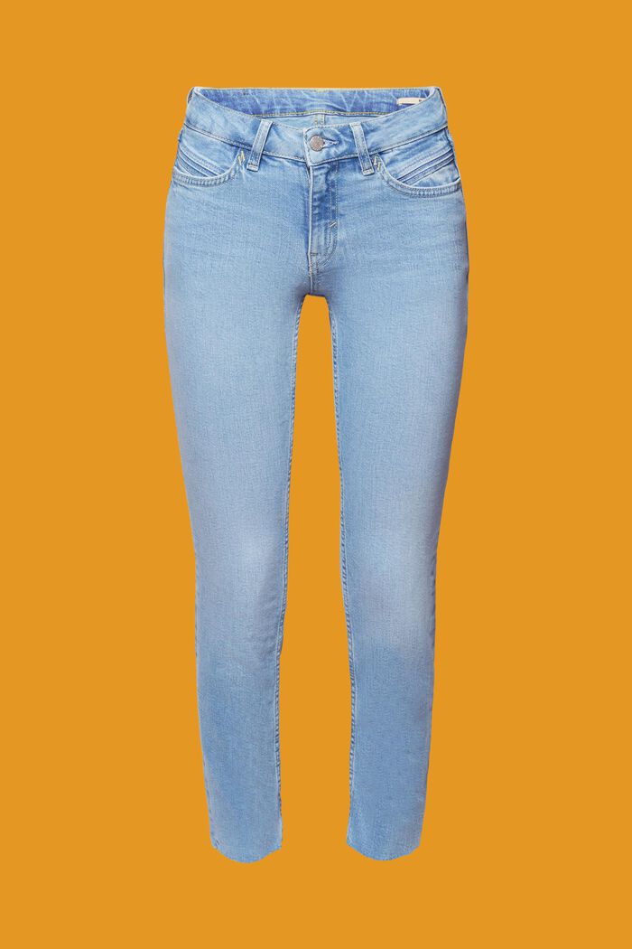Schmale Jeans mit mittlerer Bundhöhe, BLUE LIGHT WASHED, detail image number 7