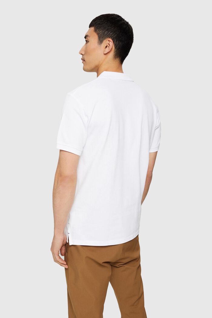 Piqué-Poloshirt aus Pima Baumwolle, WHITE, detail image number 3