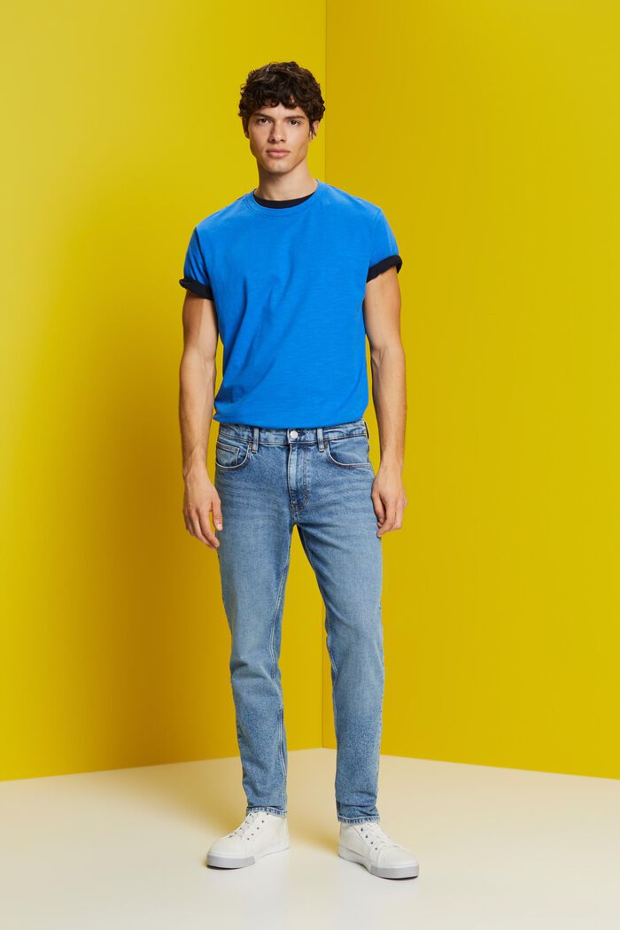Jeans in schmaler Passform aus Baumwollstretch, BLUE MEDIUM WASHED, detail image number 1