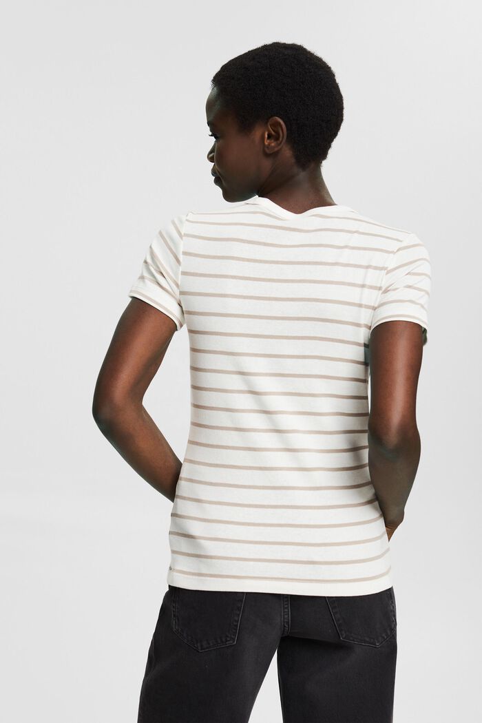 T-Shirt mit Streifen, 100% Organic Cotton, OFF WHITE, detail image number 3