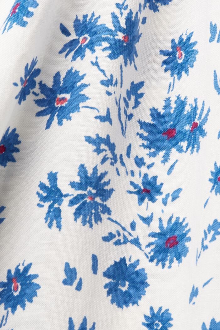 Bedruckte Bluse mit elastischem Kragen, OFF WHITE, detail image number 6