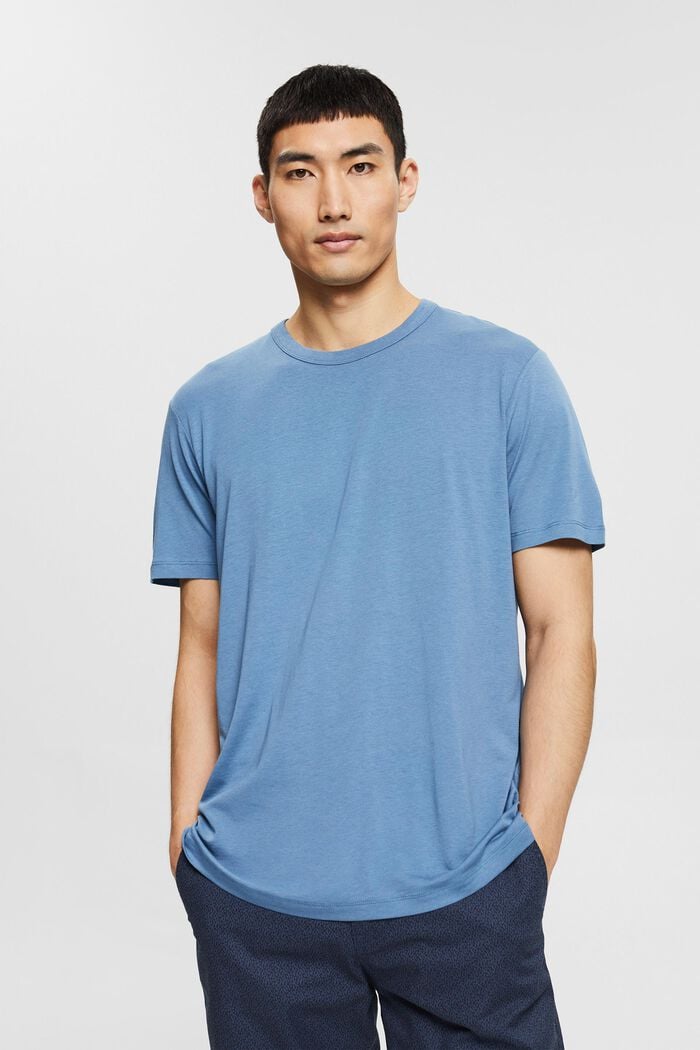 Mit TENCEL™: Basic-T-Shirt , GREY BLUE, detail image number 0