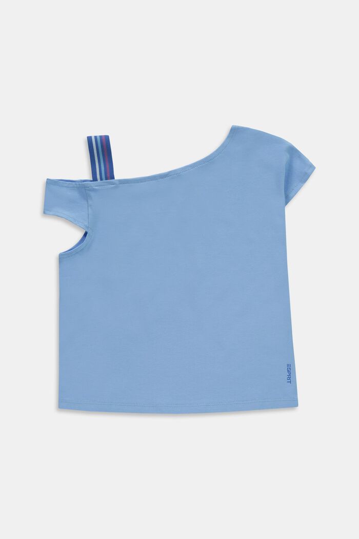 T-Shirt mit asymmetrischem Ausschnitt, BRIGHT BLUE, overview