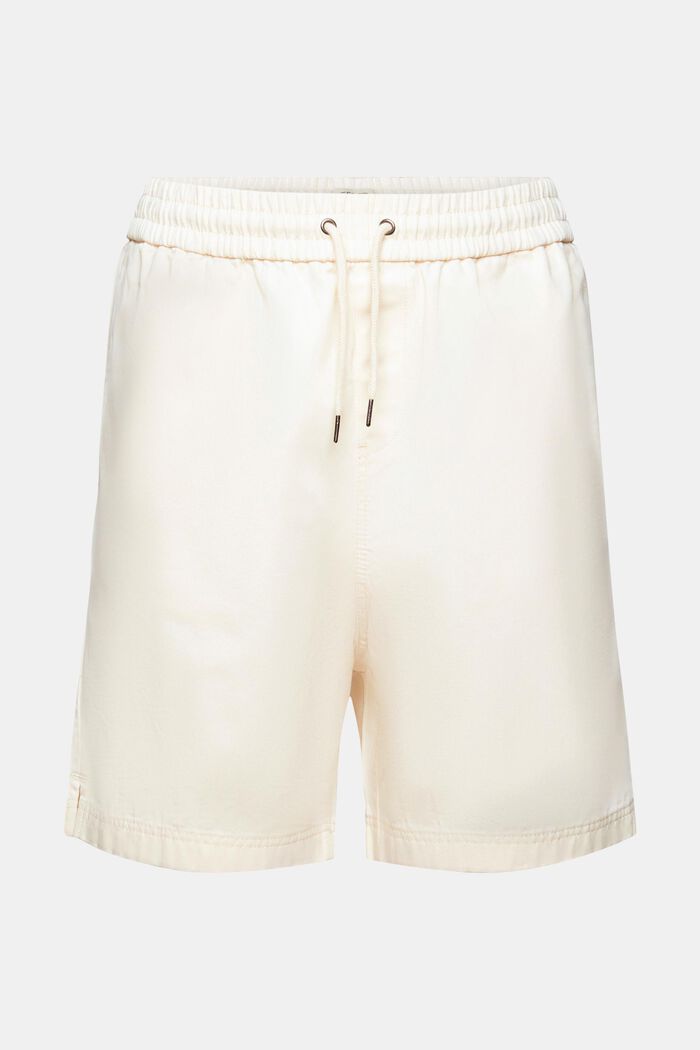 Shorts aus reiner Baumwolle mit Print hinten, CREAM BEIGE, detail image number 6