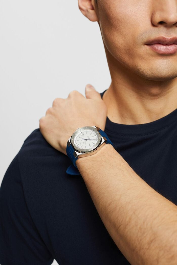 Uhr mit Silikon-Armband, NAVY, detail image number 2