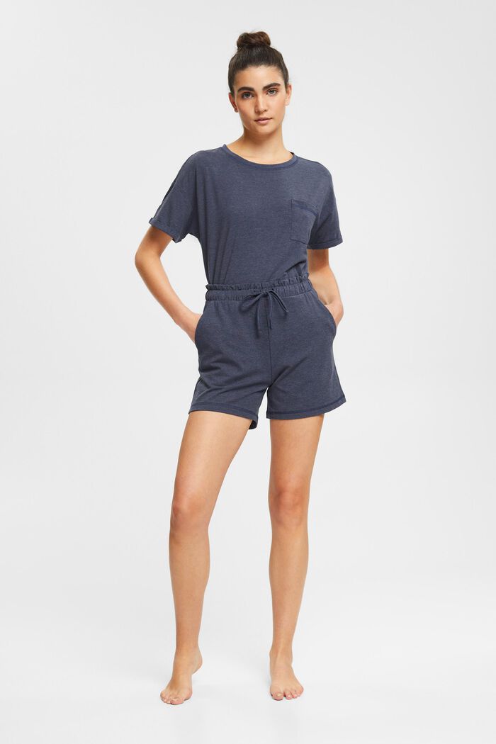 Jersey-Shorts mit elastischem Bund, NAVY, detail image number 1