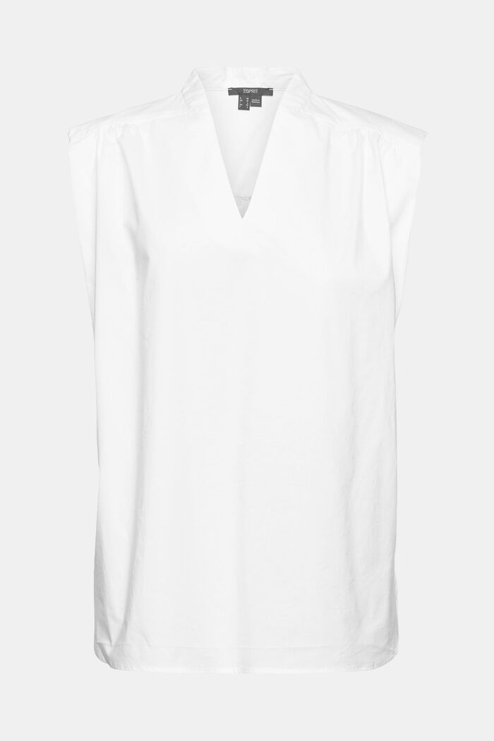 Bluse mit V-Ausschnitt , WHITE, overview