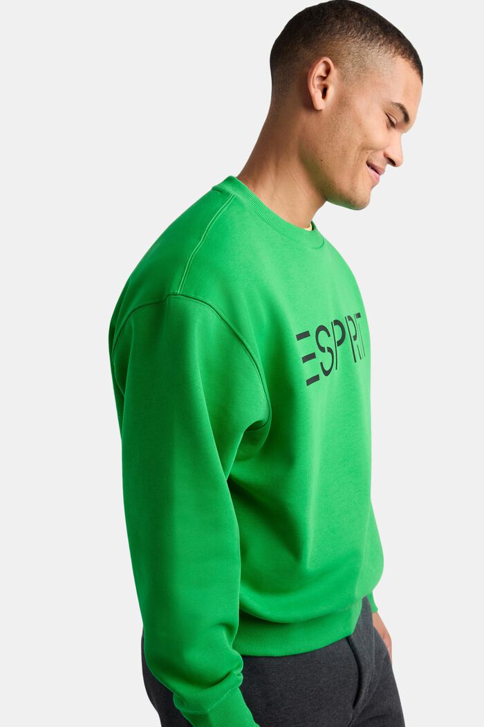 Unisex Logo-Sweatshirt aus Baumwollfleece, GREEN, detail image number 2