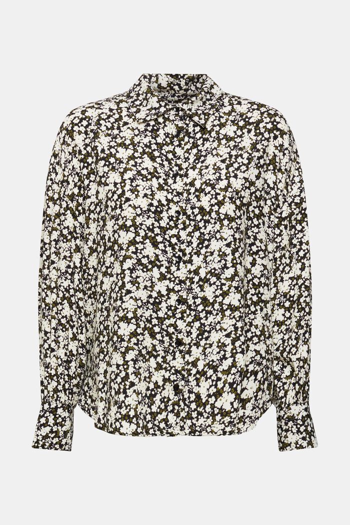 Bluse mit Blütenprint, BLACK, overview
