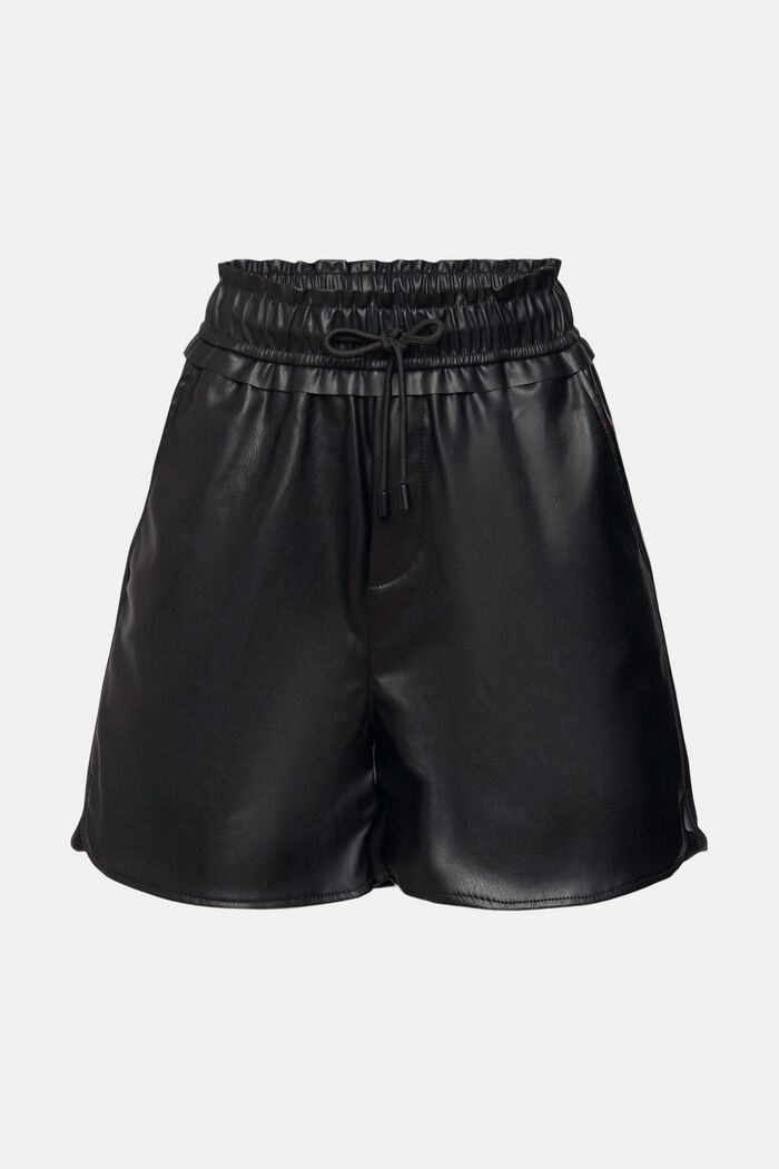 Shorts in Lederoptik, BLACK, detail image number 7
