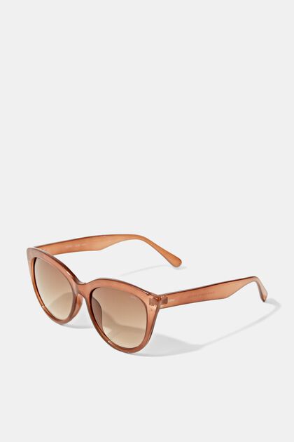 Cateye-Sonnenbrille aus Kunststoff, BROWN, overview
