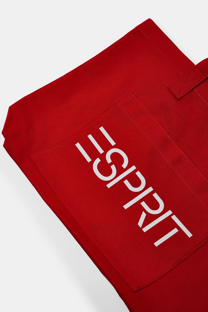 Tote Bag aus Baumwolle mit Logodesign, DARK RED, detail image number 1