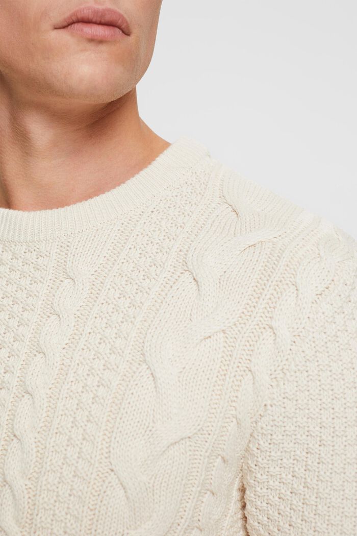 Pullover mit Zopf-Muster, OFF WHITE, detail image number 0