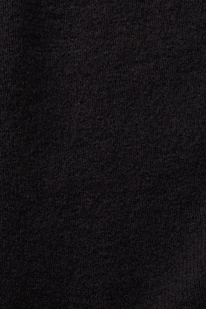 Geknöpfter Cardigan mit V-Ausschnitt, Wollmix, BLACK, detail image number 5