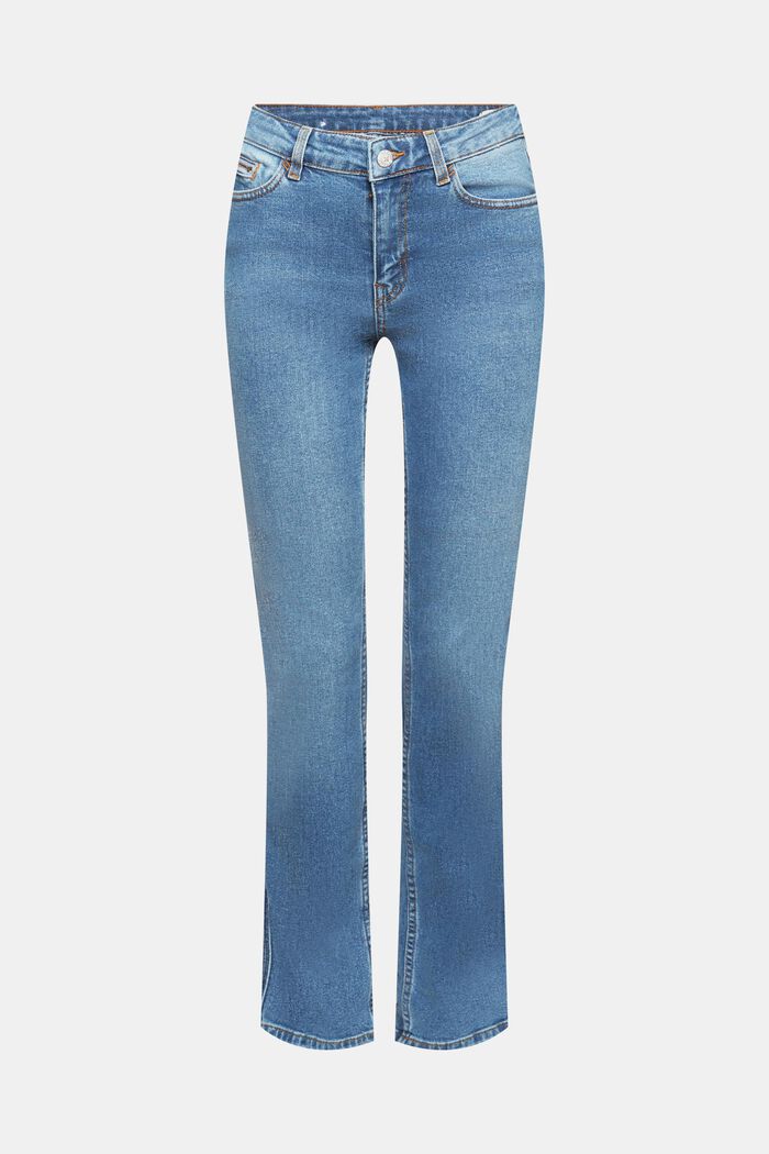 High-Rise-Jeans mit geradem Bein, BLUE LIGHT WASHED, detail image number 7