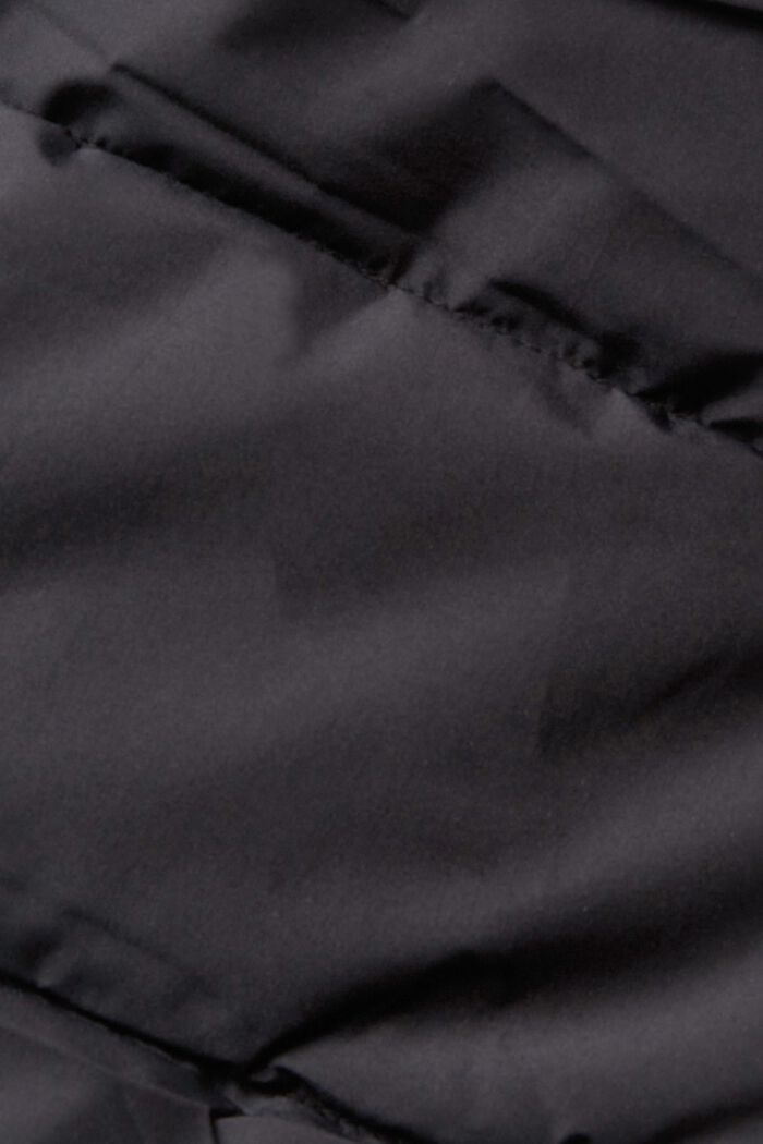 Steppmantel mit Rippstrickdetails, BLACK, detail image number 4