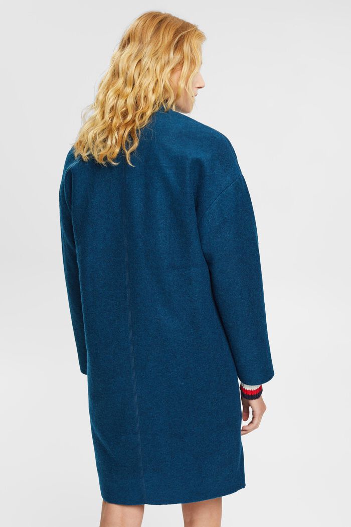 Mantel mit Wolle, PETROL BLUE, detail image number 3