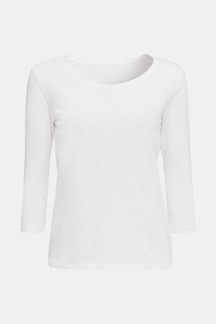 Baumwoll-Shirt, 3/4-Ärmel, WHITE, detail image number 0