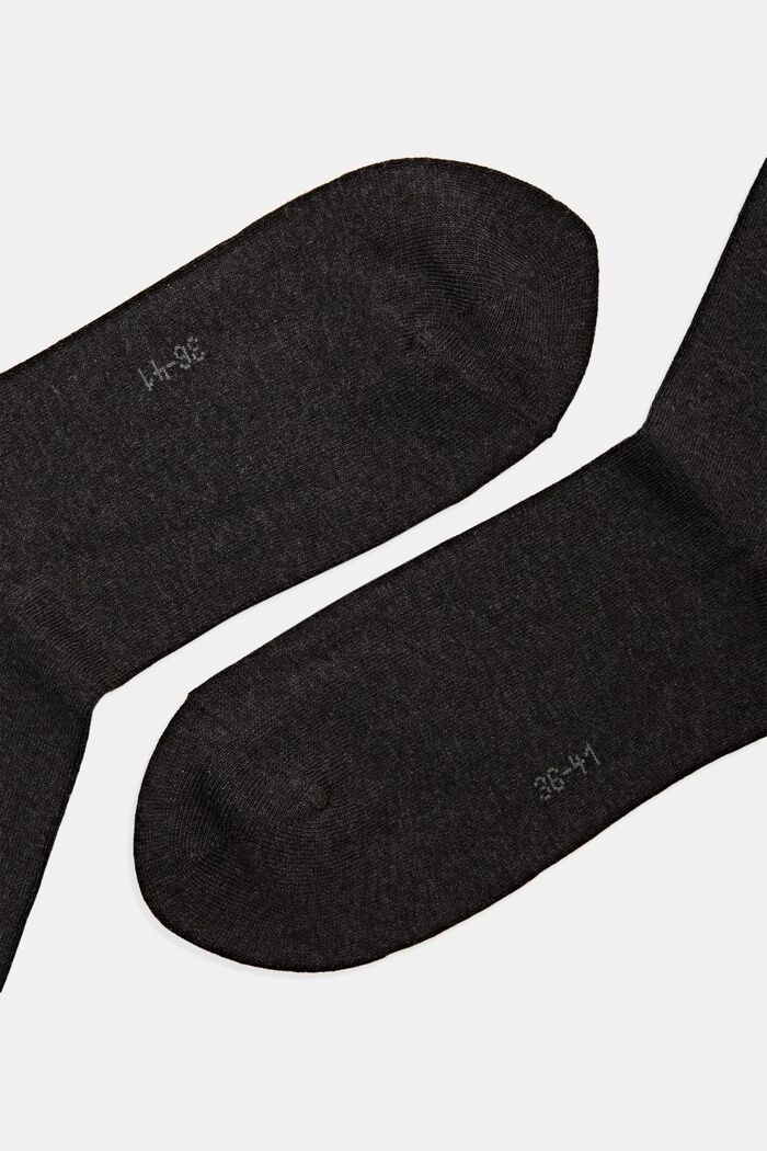 5er-Pack unifarbene Socken, Bio-Baumwolle, ANTHRACITE MELANGE, detail image number 1
