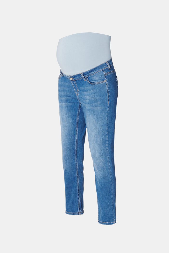 Cropped Jeans mit Überbauchbund, MEDIUM WASHED, overview