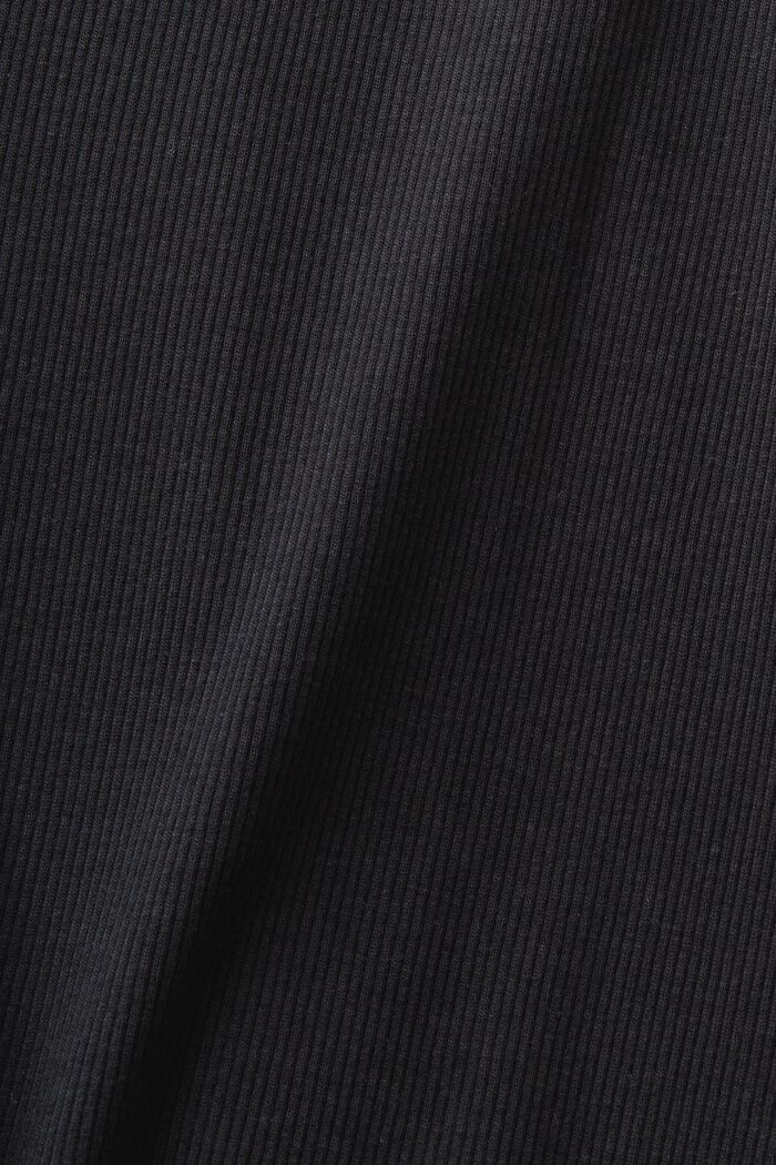 Rippstrick-Top mit Jersey und Spitze, BLACK, detail image number 5