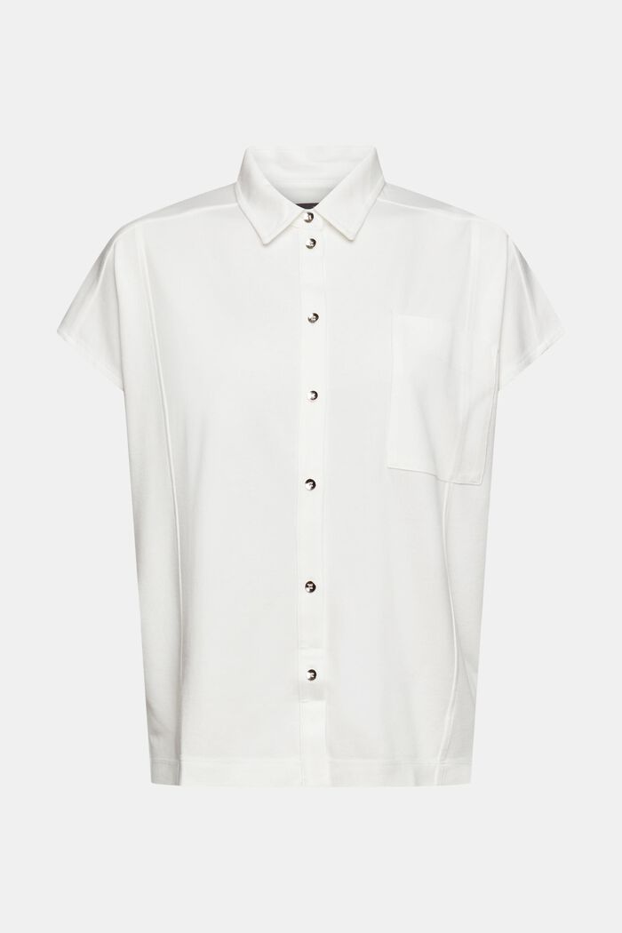 Poloshirt mit Knopfleiste, LENZING™ ECOVERO™, OFF WHITE, detail image number 6