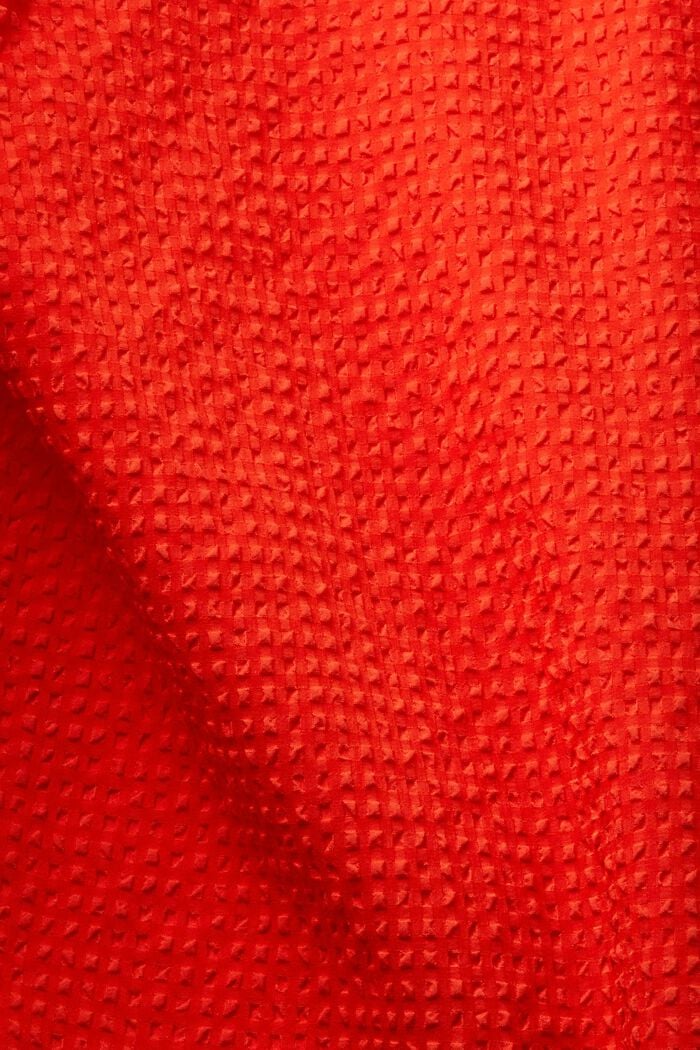 Seersucker-Bluse mit bauschigen Ärmeln, ORANGE RED, detail image number 4