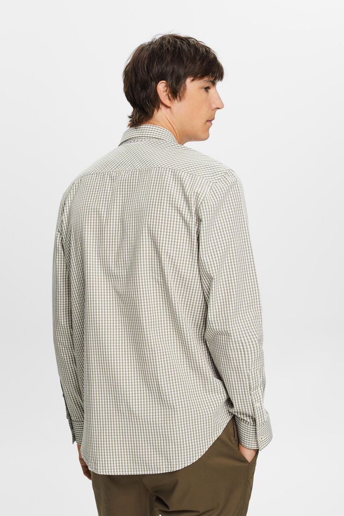 Button-Down-Hemd mit Vichy-Muster, 100% Baumwolle, LIGHT KHAKI, detail image number 3