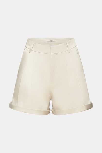 Satinshorts in Washed-Optik, LIGHT TAUPE, overview
