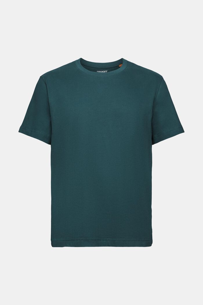 Rundhals-T-Shirt aus Baumwolljersey, EMERALD GREEN, detail image number 7