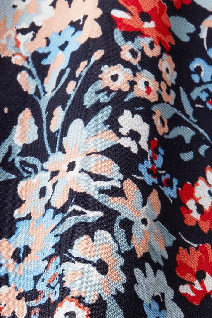 Florale Bluse mit geschlitztem Ausschnitt, NEW NAVY, detail image number 6