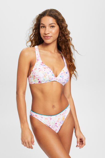 Wattiertes Bikini-Top mit floralem Print