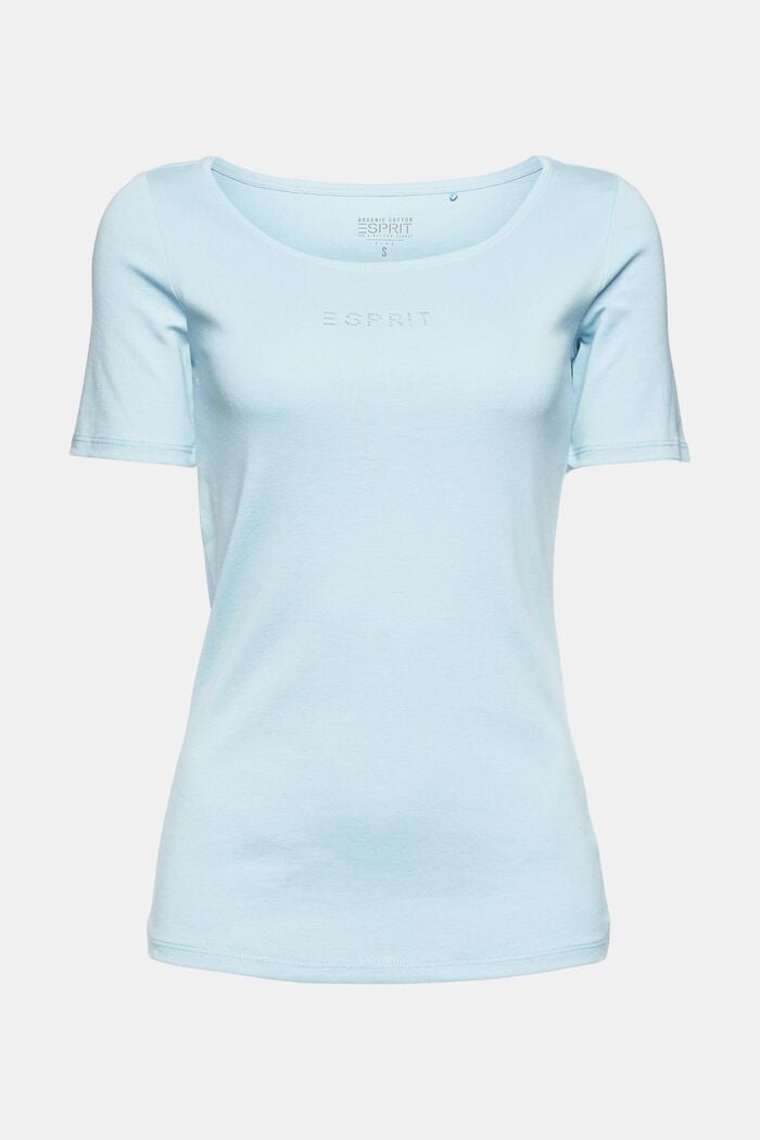 T-Shirt mit Glitzer-Logo, 100% Bio-Baumwolle, GREY BLUE, detail image number 5