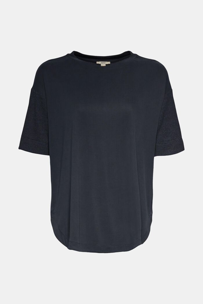 T-Shirt mit LENZING™ ECOVERO™, BLACK, overview