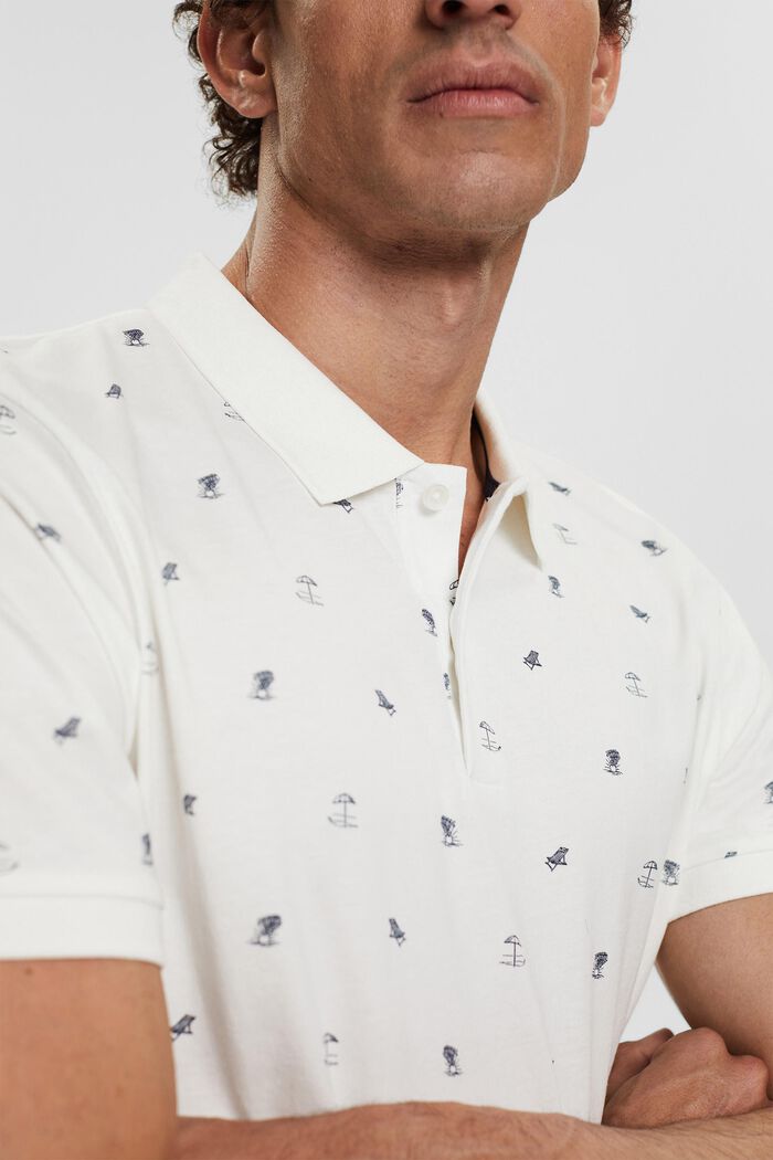 Jersey-Poloshirt mit Print, OFF WHITE, detail image number 2