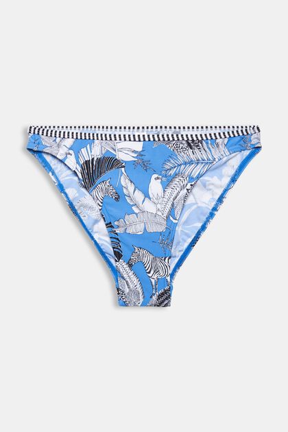 Recycelt: Bikini-Slip mit Tropical Print, BLUE, overview