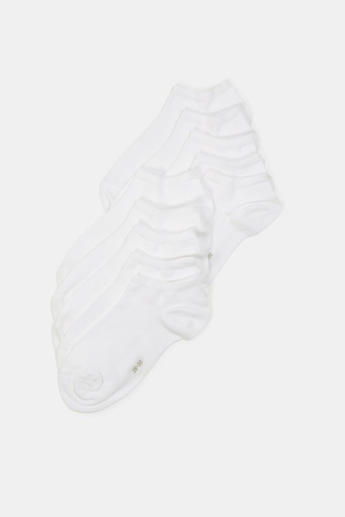 10er-Pack Sneaker-Socken, Bio-Baumwollmix, WHITE, detail image number 0