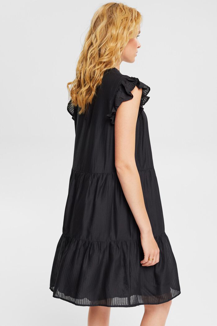 Kleid mit feinen Streifen, LENZING™ ECOVERO™, BLACK, detail image number 3