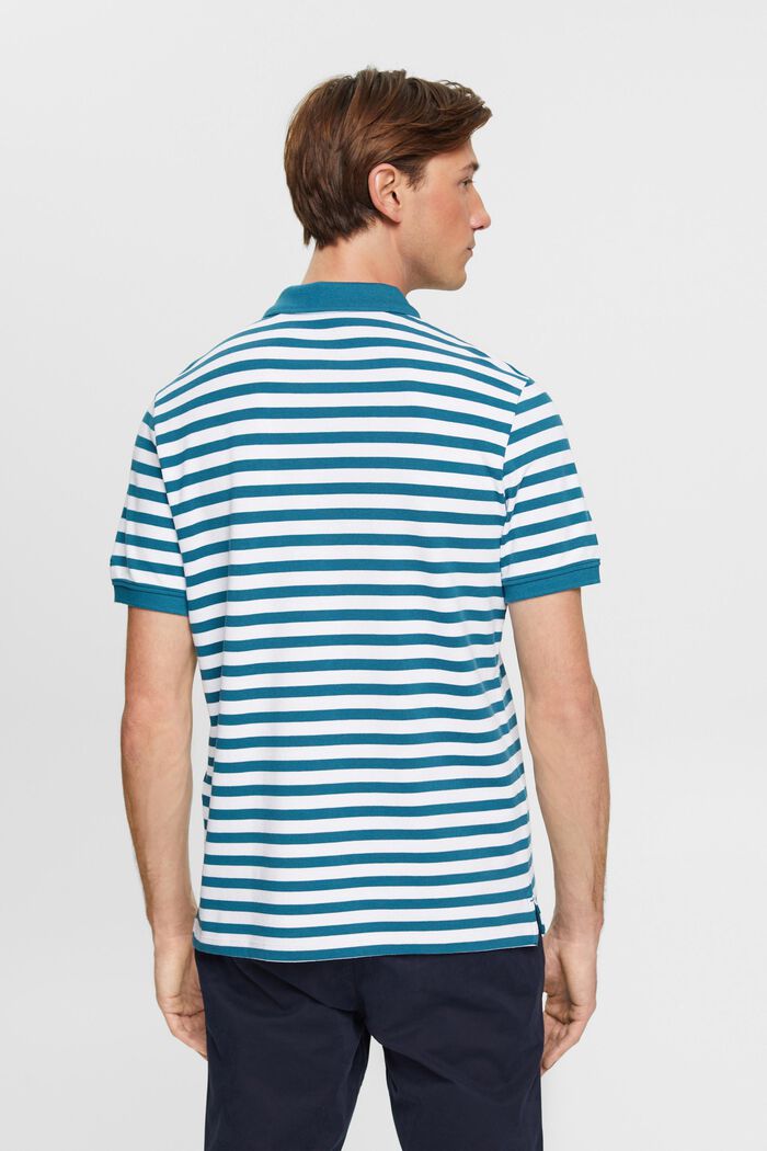 Gestreiftes Slim-Fit-Poloshirt, PETROL BLUE, detail image number 3